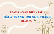 Bài 4 trang 120 SGK Toán 8 tập 1 Cánh Diều